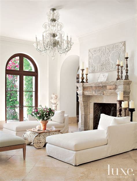 Transitional White Living Room With Long Lounge Chairs Luxe Interiors