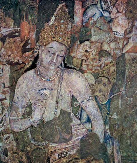 Rbsi Mural Painting Of The Bodhisattva Padmapani Bearer Of The