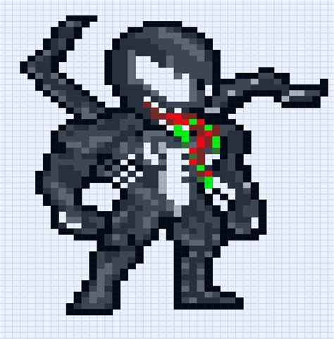 Venom Pixel Art Spiderman Pixel Art Pixel Art Pixel Art Grid