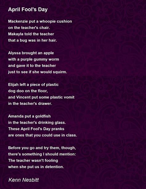 April Fools Day Poem By Kenn Nesbitt Poem Hunter