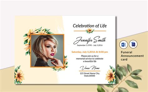Funeral Announcement And Invitation Corporate Identity Template Free