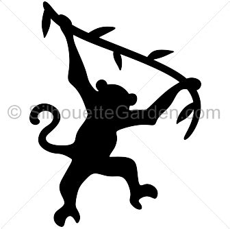Swinging Monkey Silhouette | Animal silhouette, Silhouette art, Silhouette clip art