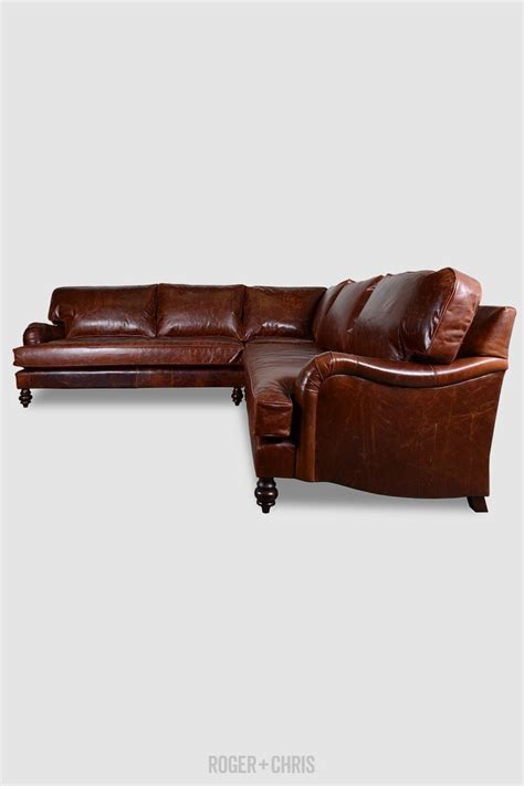 Blythe Square Corner Sectional In Echo Cognac Leather Roger Chris