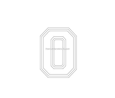 Free Varsity 0 Number Stencil