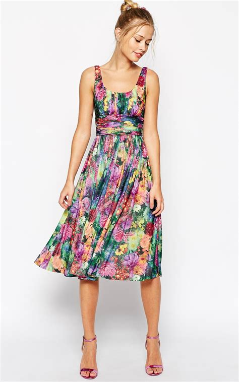 Floral Midi Dress For Spring Wedding Guests Bridesmaid Dresses Guest