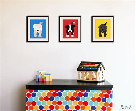 Dog Prints Childrens Wall Art Art For Children Kids Wall Etsy