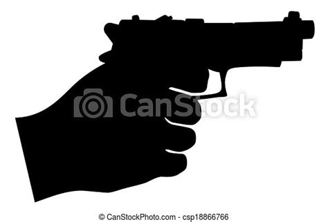 Clip Art Vector Of Hand Holding Gun Vector Csp Search Clipart