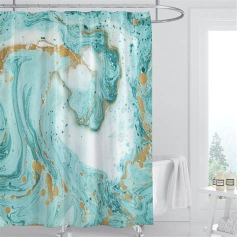 Marble Pattern Color Shower Curtain Bathroom Decoration Etsy