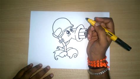 Learn to draw the characters of game plants vs zombies. How to Draw Gatling Pea | Plants vs Zombies | Easy Step by ...