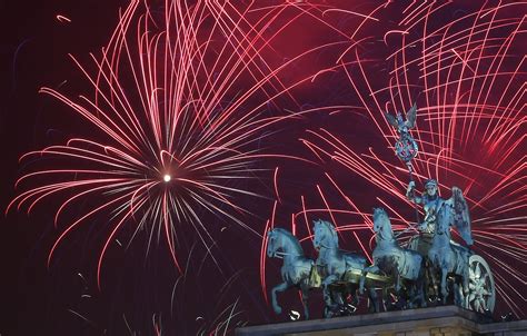 Berlin Germany Celebrated New Years Eve With A Fireworks Show How