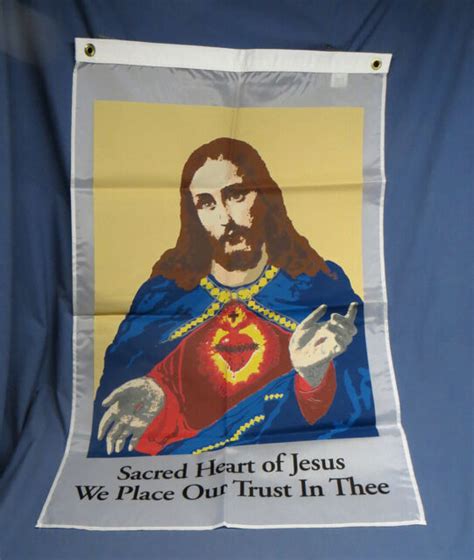 Religious Nylon Banner Sacred Heart Of Jesus 24 X 37 Nip Indoor