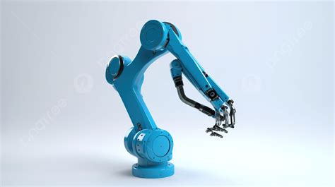 파란색 I5 컴퓨터 렌더링의 로봇 팔 흰색 배경에 파란색 물음표가 있는 3d 렌더링 로봇 팔 고화질 사진 사진 배경 일러스트