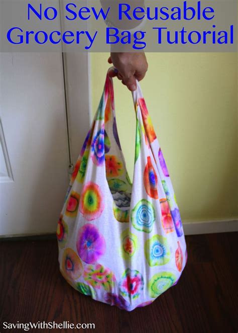 No Sew Grocery Bag Tutorial Sewing To Sell Reusable