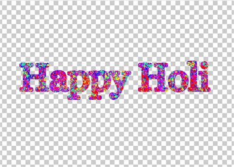 Happy Holi Colorful Text Transparent Png