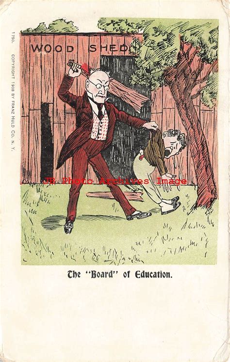Comic The Board Of Education Man Spanking Boy By The Wood Shed Other Unsorted Postcard