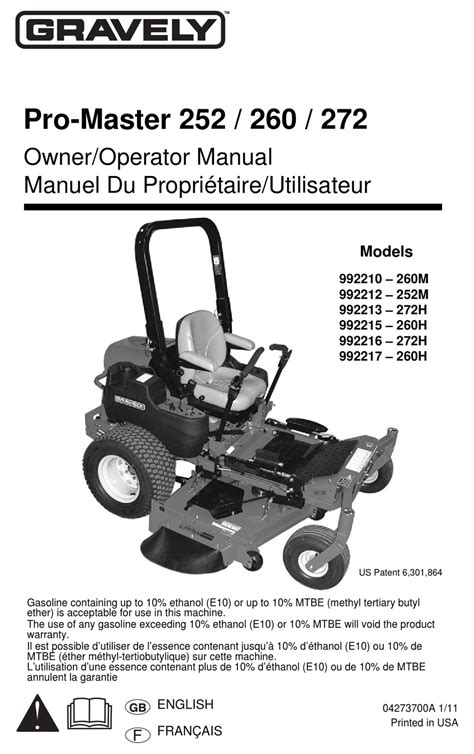 Gravely Pro Turn Manual