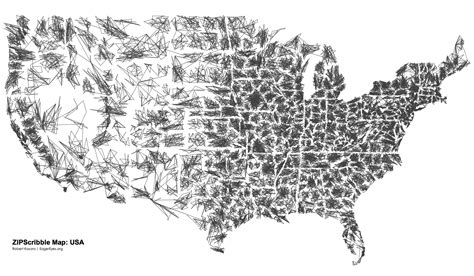 The Zipscribble Map All Zip Codes In The United States