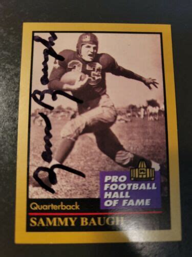 1991 Enor Sammy Baugh Autographed Card Redskins Hof Ebay
