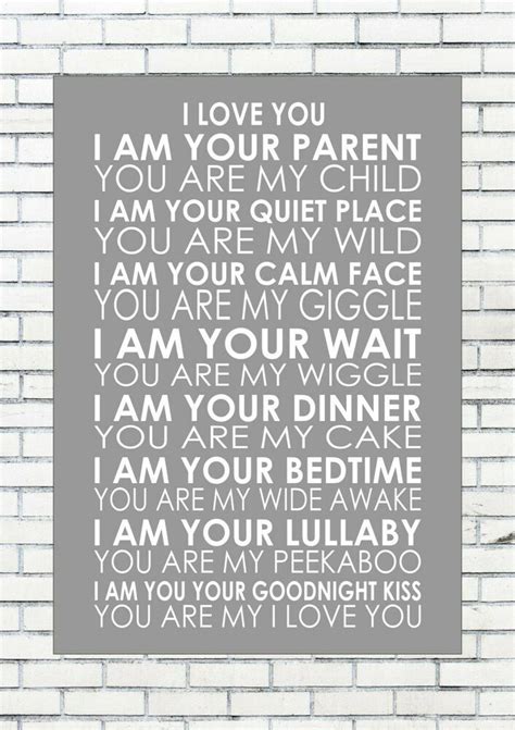 I Am Your Parent You Are My Child Poem Poetry Quote Wall Word Art