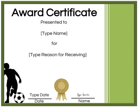 Free Printable Soccer Awards Certificates