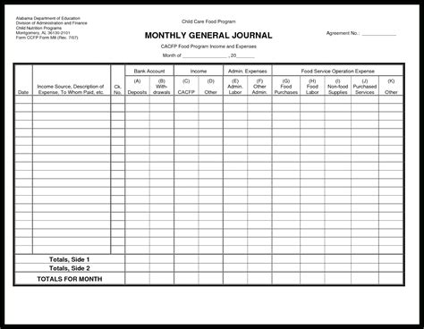 Accounting Ledger Book Template Free — Db