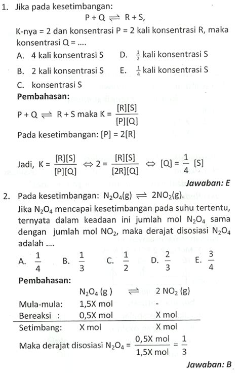 Upgrade and get a lot more done! Pembahasan Contoh Soal Kimia (Kesetimbangan Kimia)