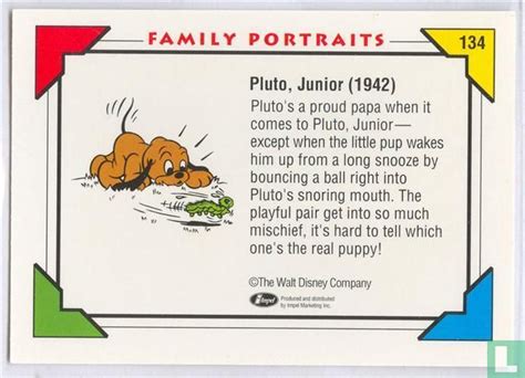 Pluto Junior 1942 134 1991 Disney Collector Cards Series 1