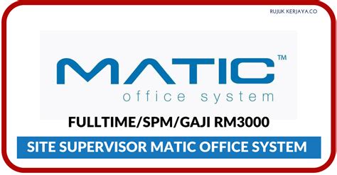 Permohonan jawatan kosong kerajaan di majlis promosi eksport getah malaysia (mrepc) ini terbuka kepada semua warganegara malaysia yan. Jawatan Kosong Terkini Site Supervisor di Matic Office ...