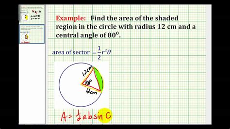 You can work out the area of a sector by comparing its angle to the angle of a full circle. maxresdefault.jpg