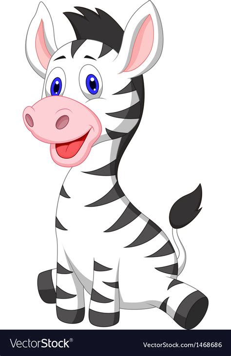 Cute Baby Zebra Cartoon Royalty Free Vector Image