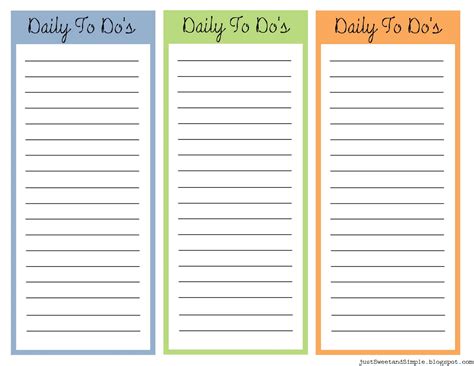 Download Printable Daily To Do List Casual Style Pdf Just Sweet And