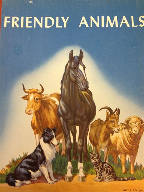 Friendly Animals Childrens Book Animals Vintage Books Antiques
