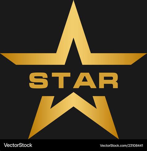 Golden Star Logo Design Template Royalty Free Vector Image