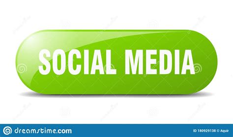 Social Media Button Social Media Sign Key Push Button Stock Vector