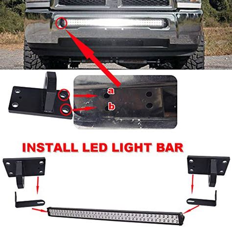 Inch Curved Light Bar Hidden Bumper Tow Hook Mounting Bracket For Dodge Ram