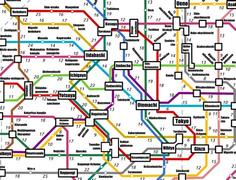 The Tokyo Subway Map By Walking Times Tokyo Cheapo