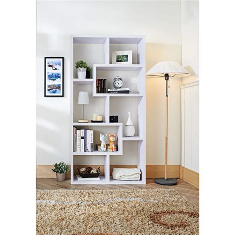 Reena 71 High White Wood Modern Geometric Bookcase 1v991 Lamps Plus
