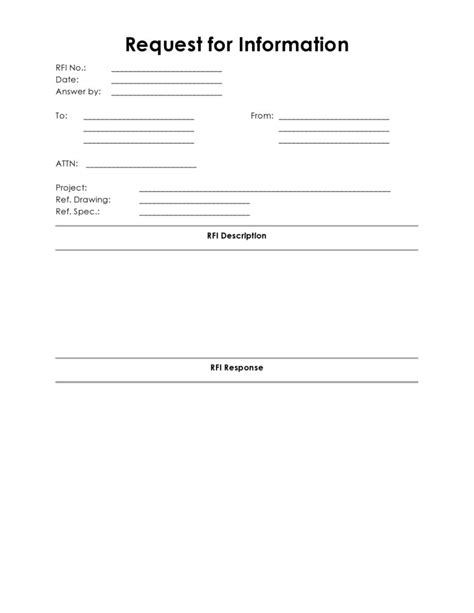 45 Free Request For Information Rfi Templates And Forms
