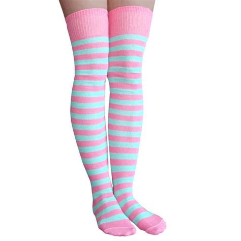 Pinkmint Striped Thigh Highs Striped Thigh High Socks Thigh Highs