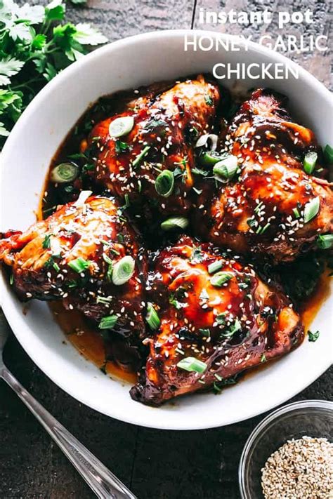 This link is to an external site that may or may not meet accessibility guidelines. Instant Pot Honey Garlic Chicken Thighs Recipe | Chicken Dinner Idea