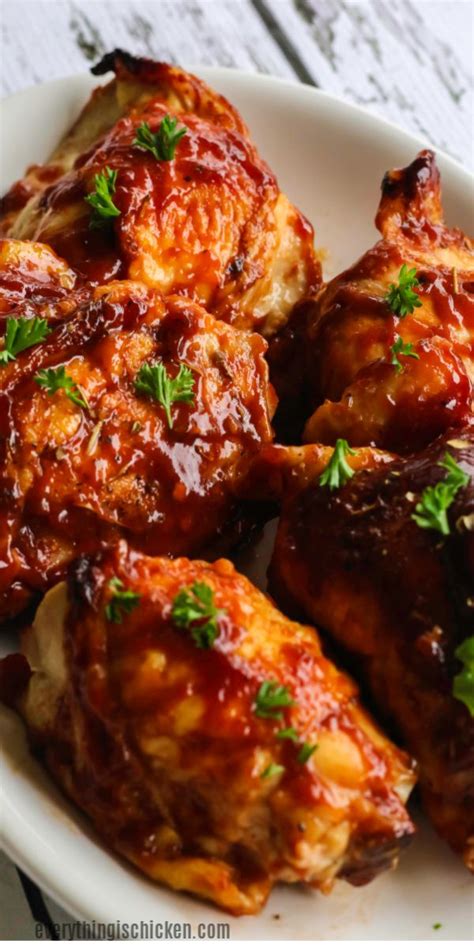 Add chicken to oven on a cooling rack sitting atop a baking sheet. Crispy Oven Baked BBQ Chicken | Recipe in 2020 | Bbq ...