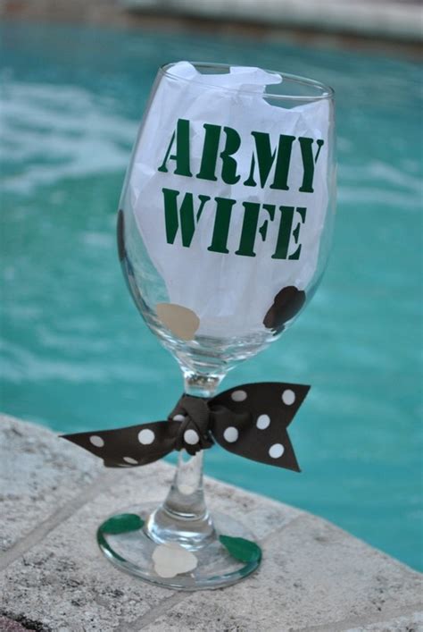 Army Mom Army Wife Wine Glass