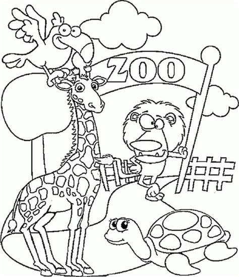 15 Pages Zoo Animals Coloring Book Etsy
