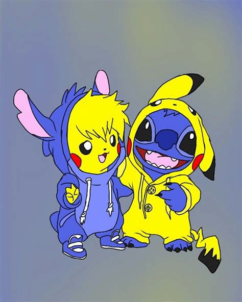 Bffstitch And Pikachu Stitch And Pikachu Cute Disney Drawings
