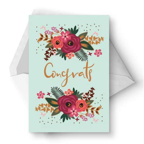 You can post your wishes to the happy couple on facebook and make them unique by including one of our many congratulatory sentiments. 10 Free, Printable Wedding Cards that Say Congrats
