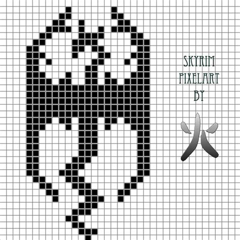 Skyrim Pixelart By Atsukine Chan On Deviantart Pixel Art Minecraft