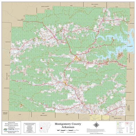 Montgomery County Arkansas 2019 Wall Map Mapping Solutions