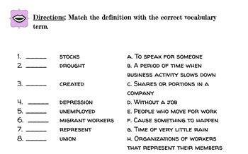 Pearson MyWorld Interactive The Great Depression Migration Outline