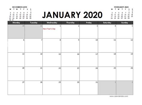 2020 Excel Calendar Planner Netherlands Free Printable Templates