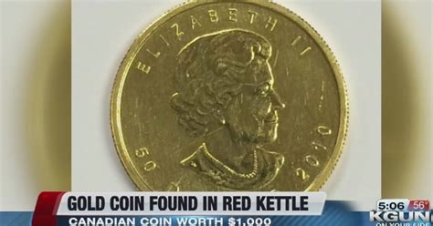 Anonymous Donor Drops Gold Coin In Red Kettle